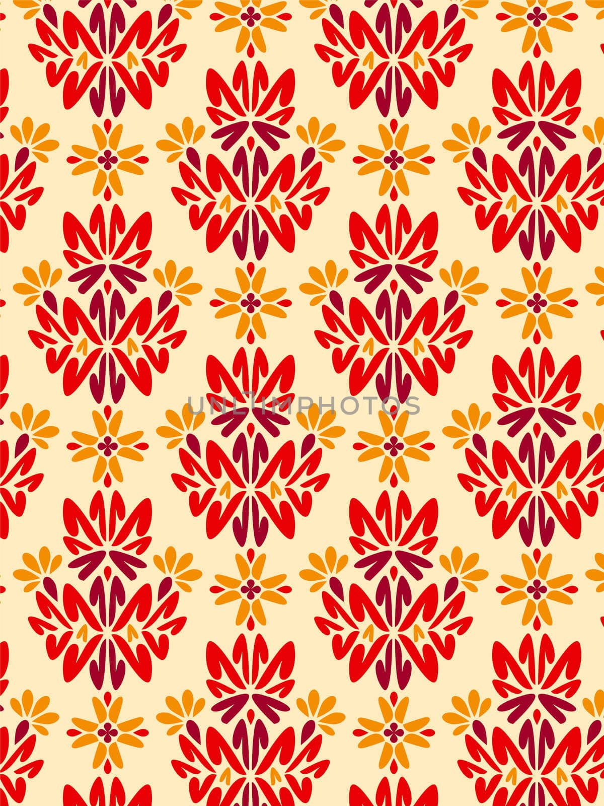 Damask Style Pattern Background - Red texture 2