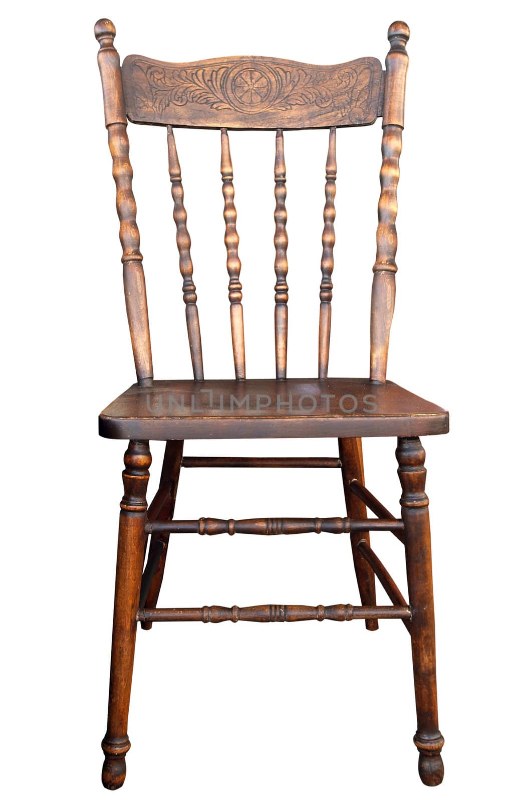 Antique Wooden Chair isolated with clipping path         