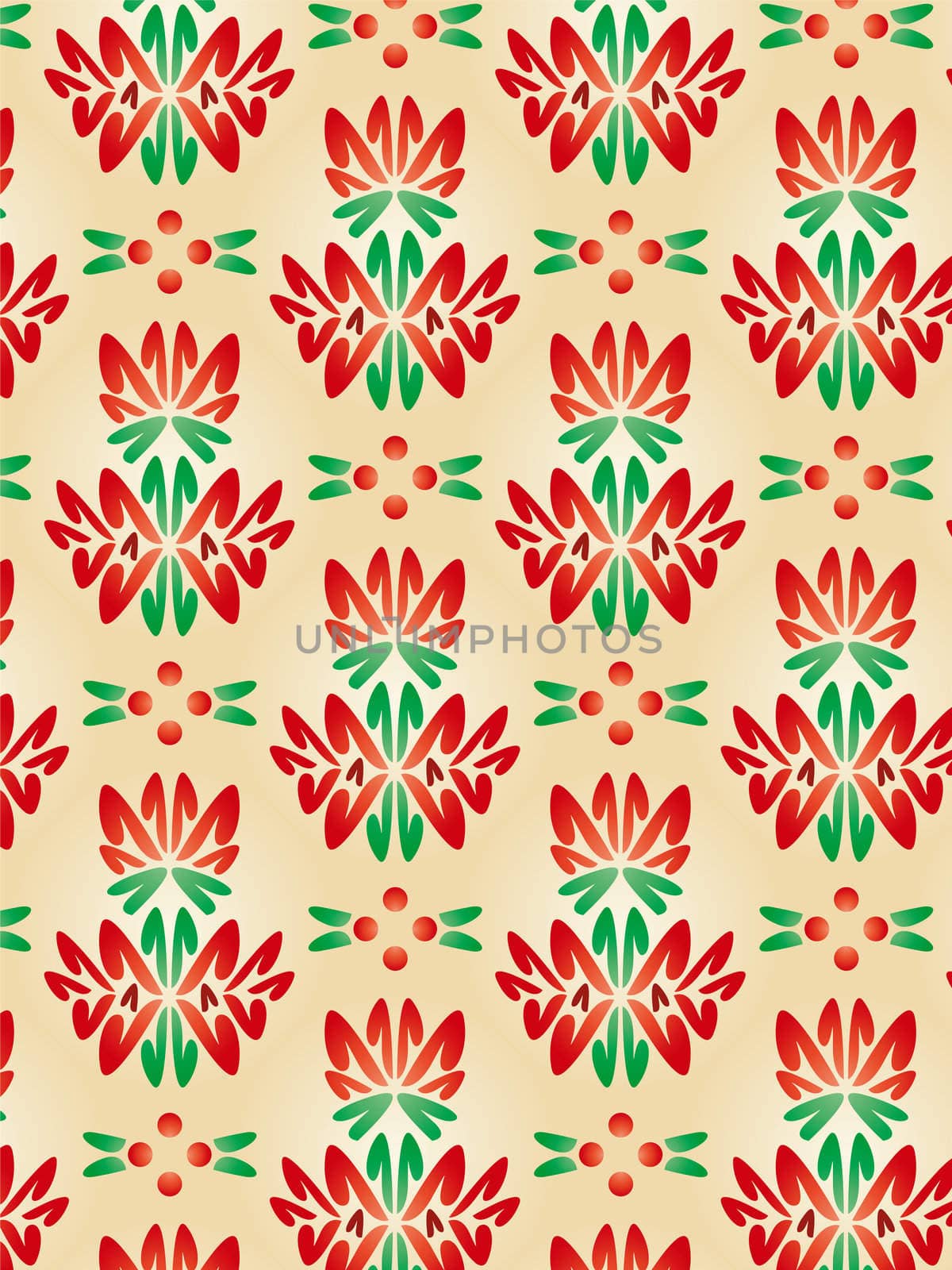 Damask Style Pattern Background - Red texture 2