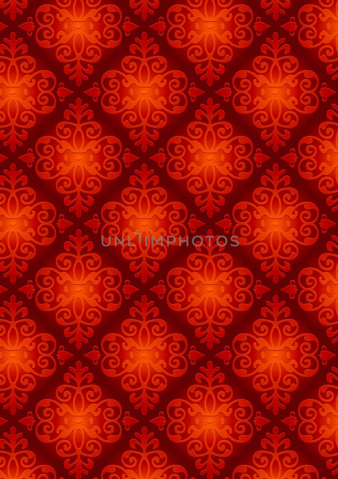Damask Style Pattern Background - Red texture
