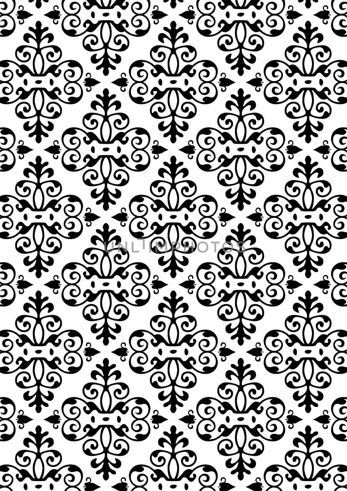 Damask Style Pattern Background - BW texture