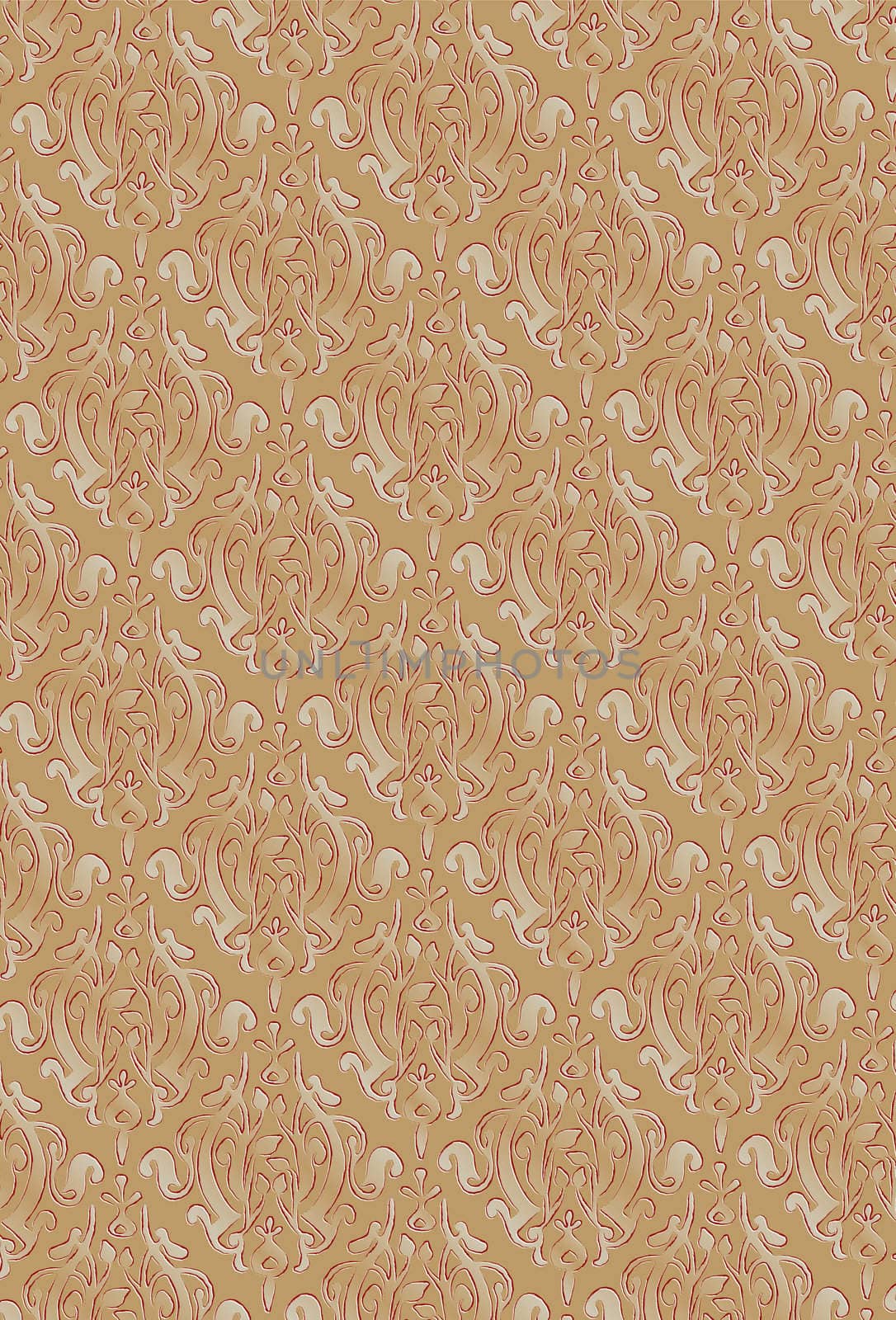 Damask Style Pattern Background - Gold Metal Texture