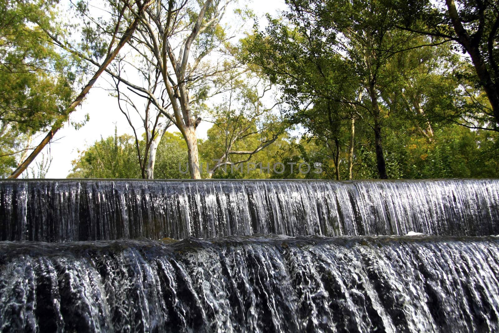 Layered waterfall in a park in South Africa