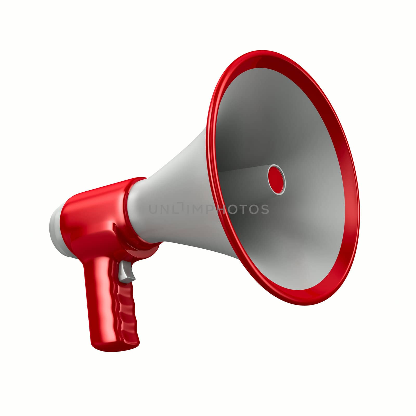 Megaphone on white background. Isolated 3D image