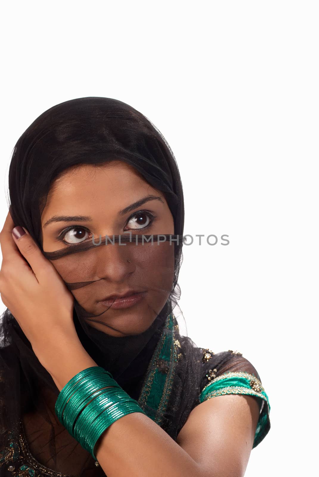 Middle eastern woman dressed in traditional sari