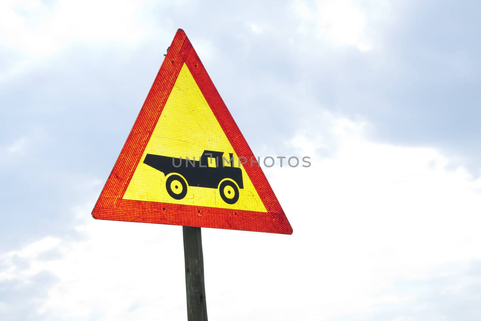 Warning sign of trucks