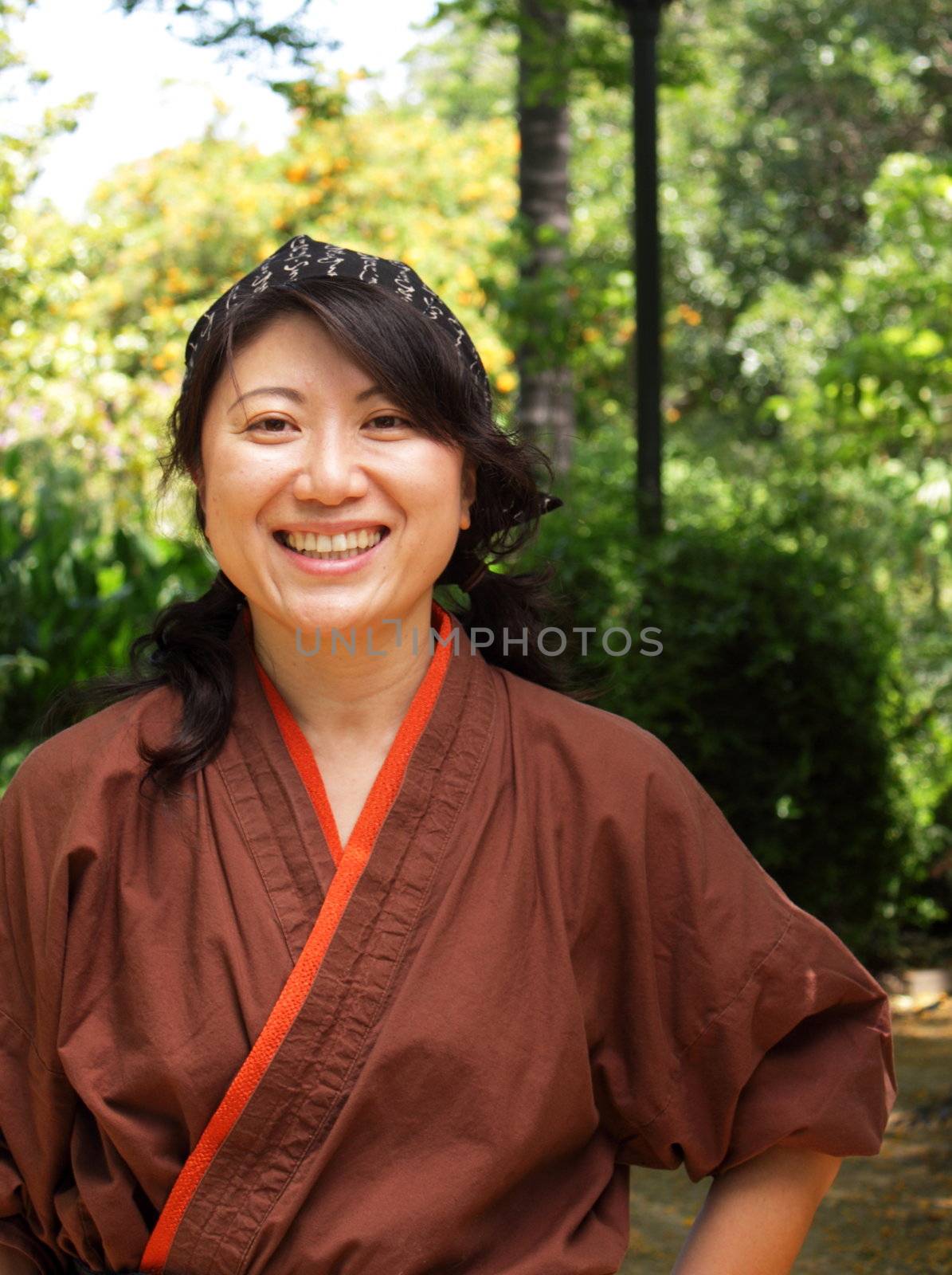 portrait of a Japanese woman with traditional clothing
