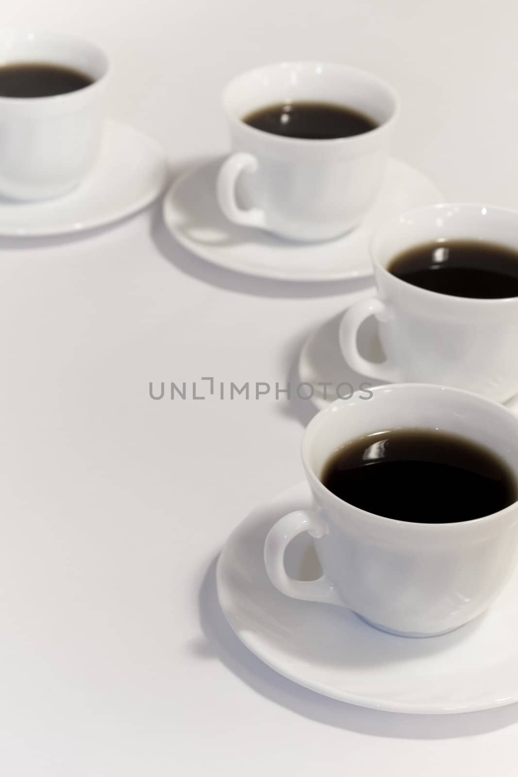 Cup of fresh coffee on white background