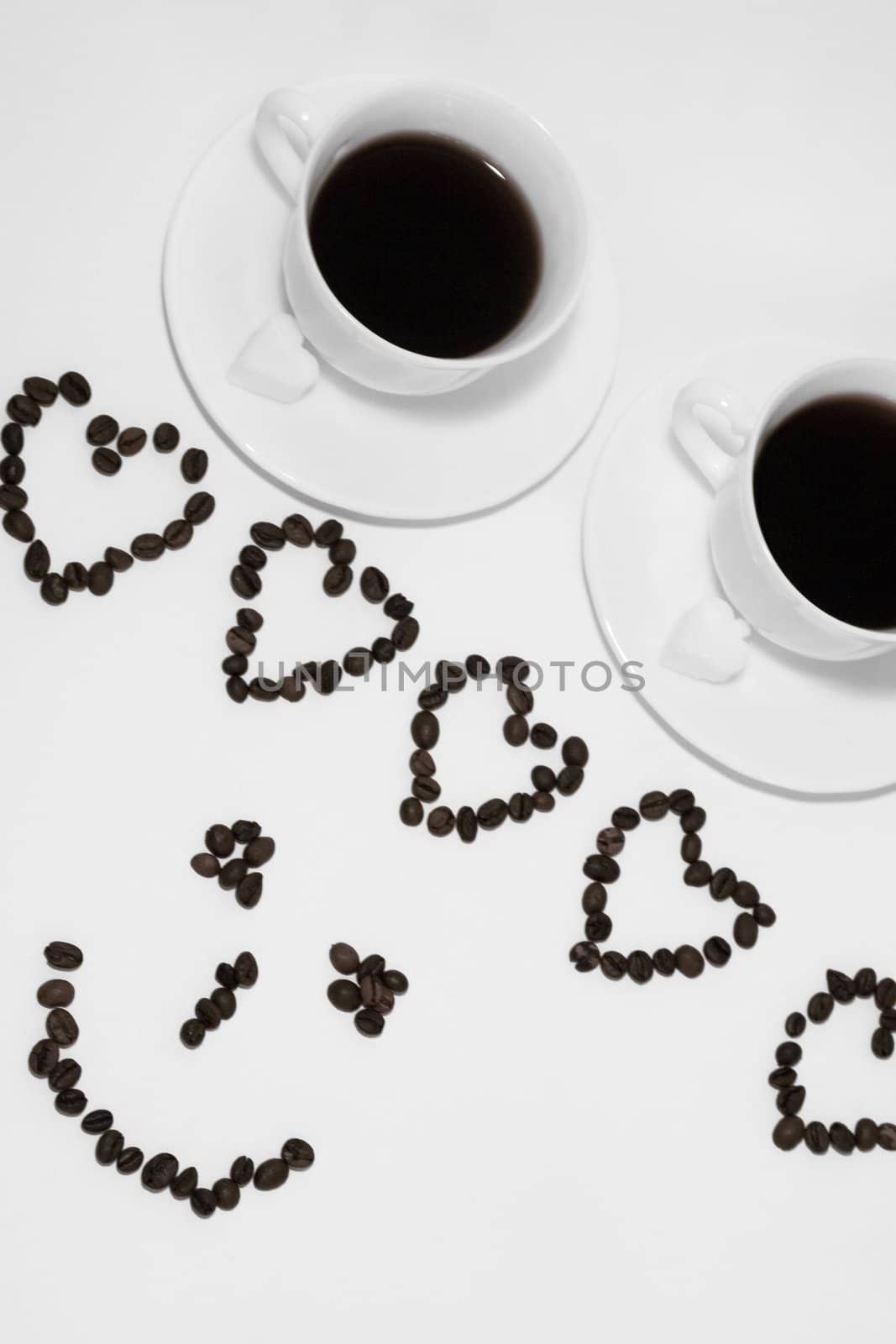 Cup of fresh coffee on white background