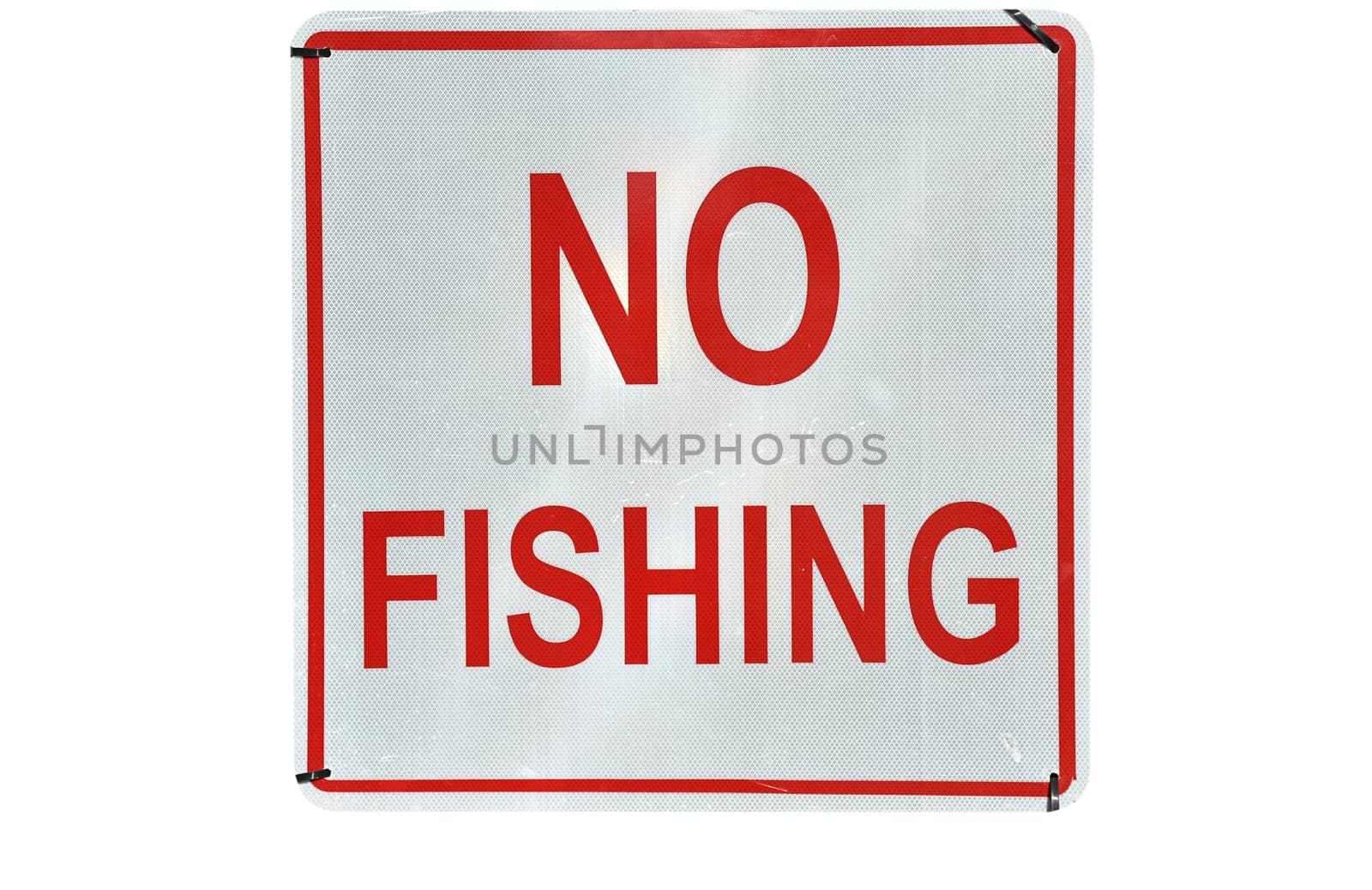 "No Fishing Sign" isolated on white background with clipping path.