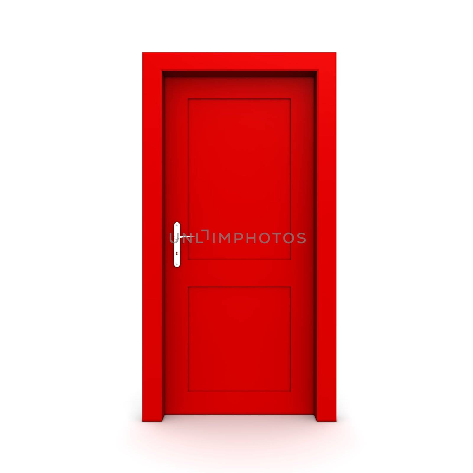 Closed Single Red Door by PixBox