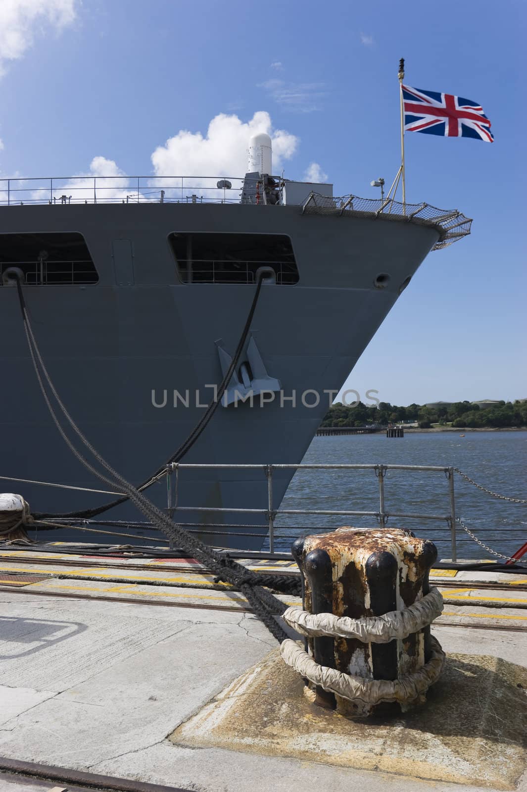 Warship in Her Majestys Naval Base Devonport in Plymouth