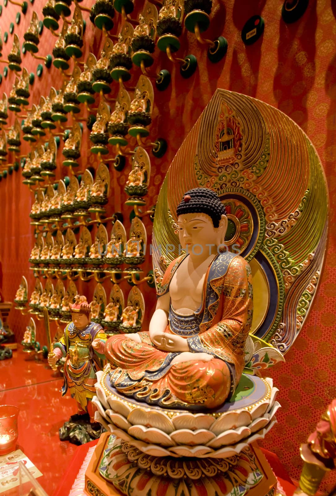 A statue of buddha in a buddhist temple