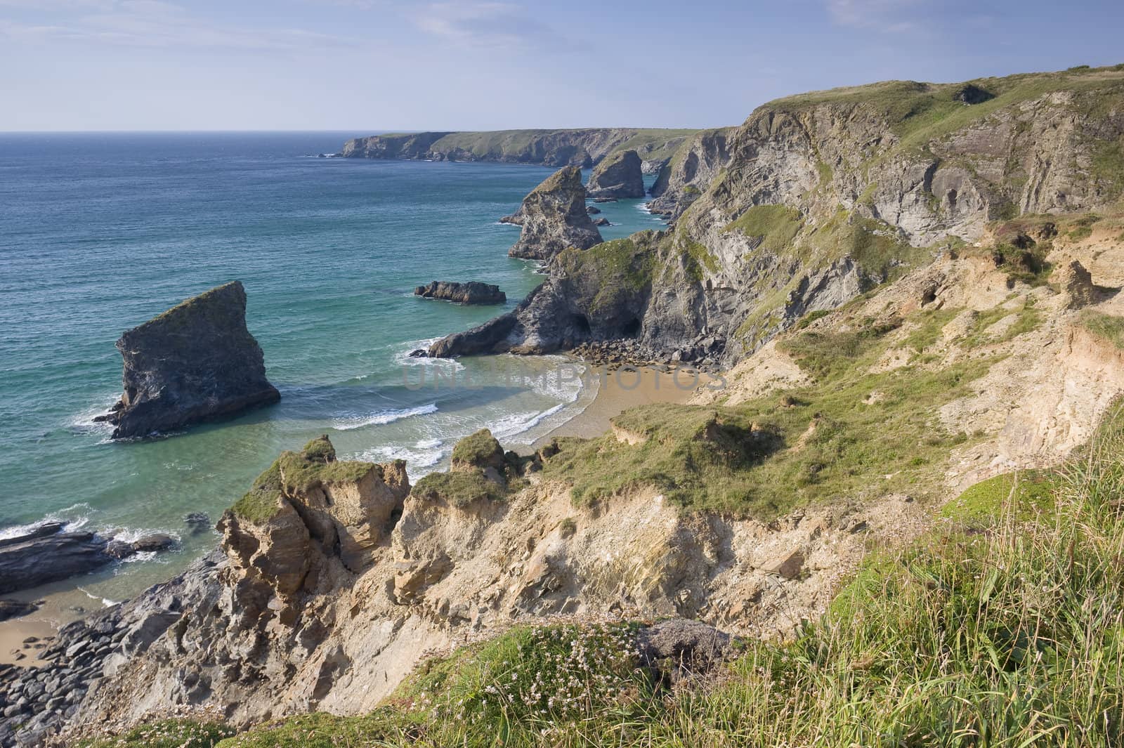 Coast of the Lizard peninsula in Cornwall England