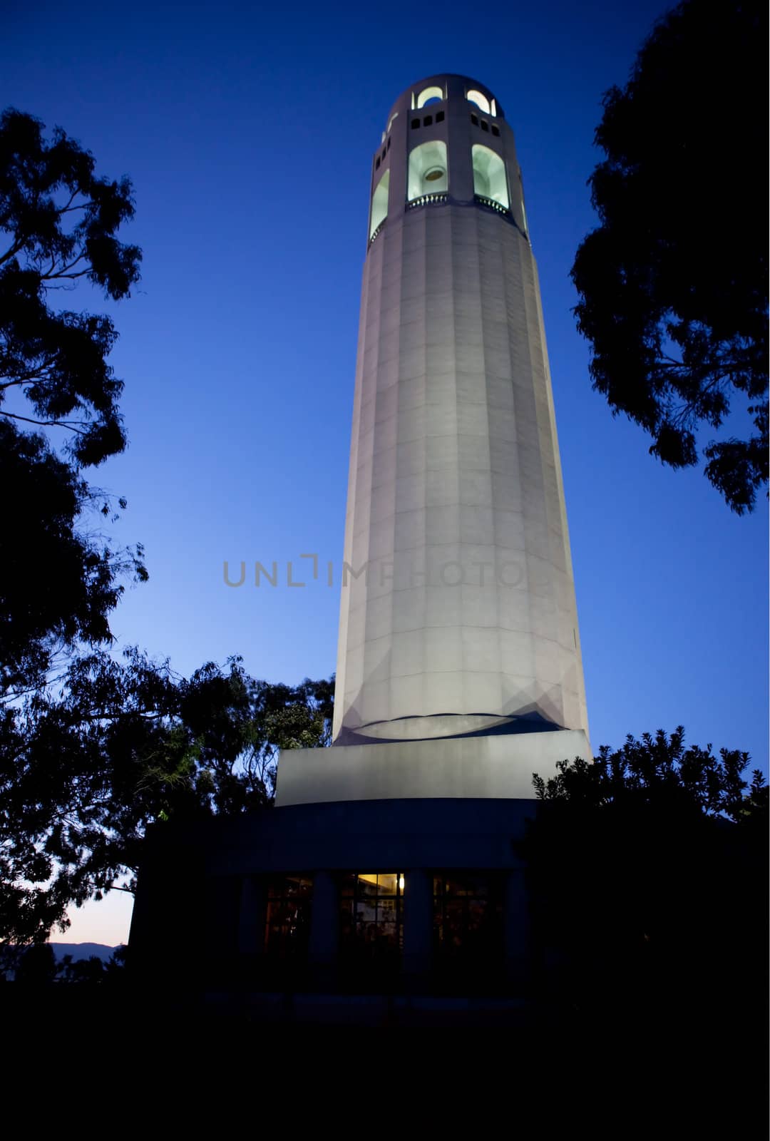 Coit Tower in San Francisco in evening light