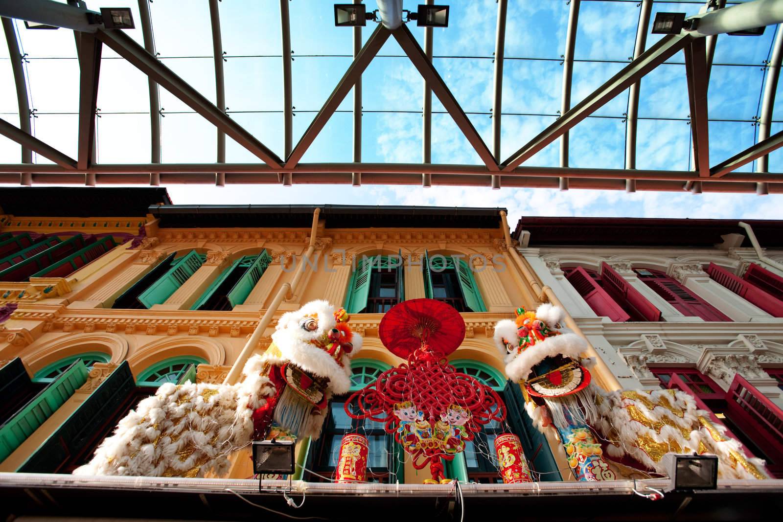 A chinese new years decoration in Singapore