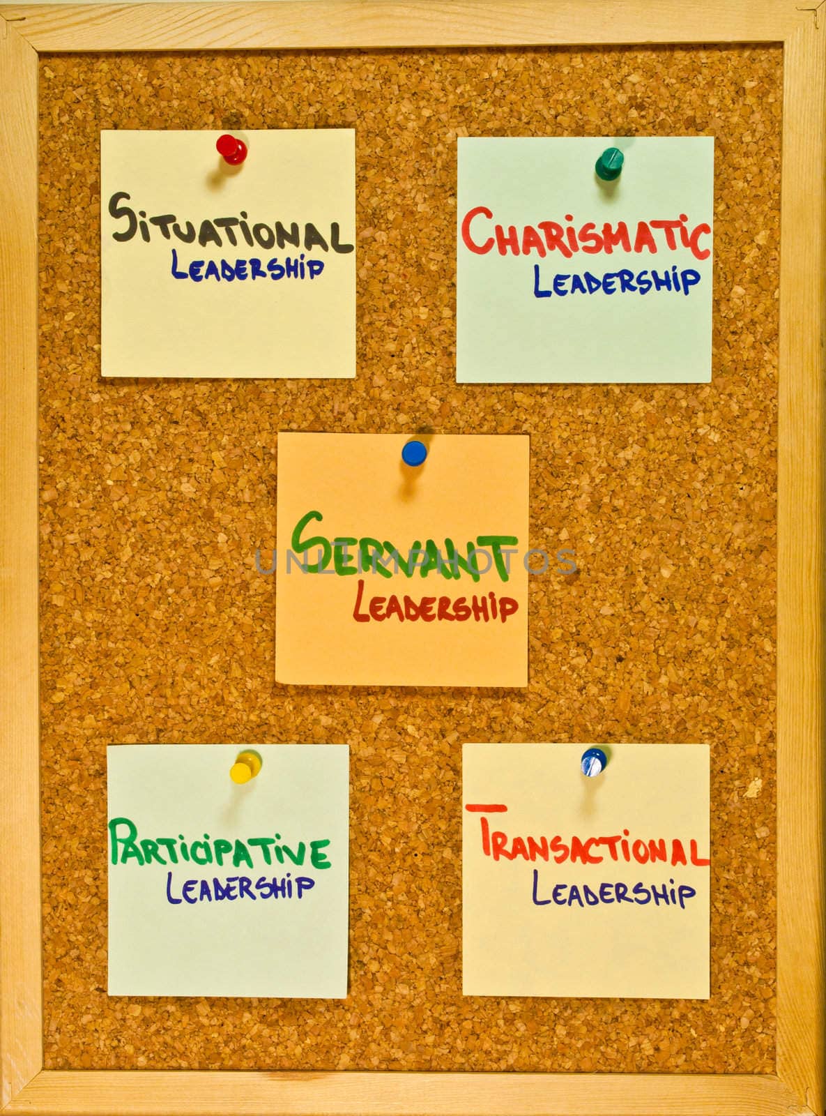 Leadership theories on a wooden board by robertblaga