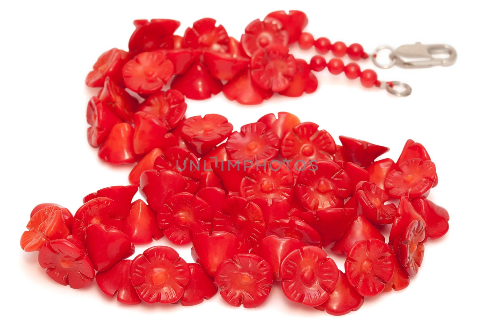 Red Coral Beads isolated by sergeyoch