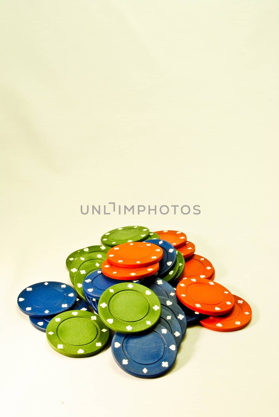 Poker chips pile by robertblaga
