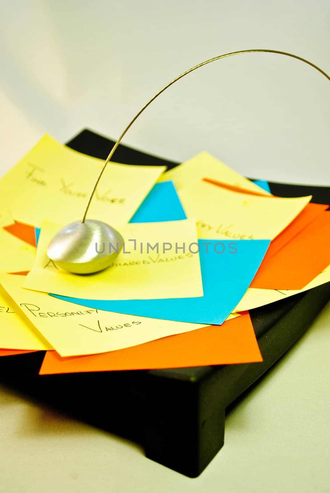 Pile of colourful post it notes with different messages