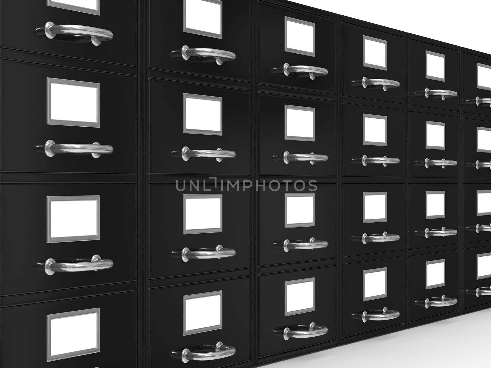 Filing cabinet on white. Isolated 3D image