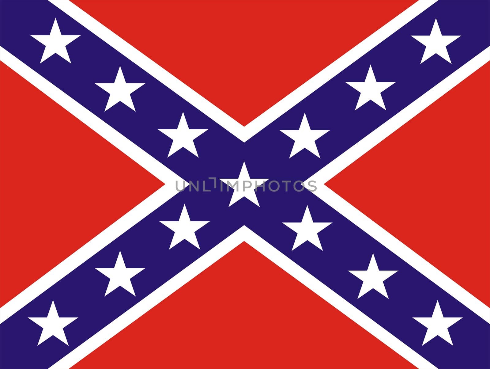 2D illustration of a american Confederate Flag
