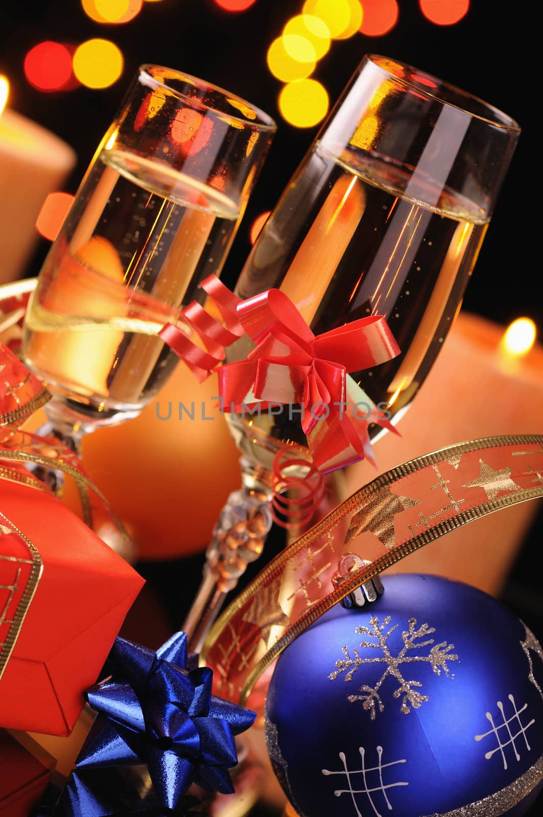 Wineglasses with a champagne by uriy2007