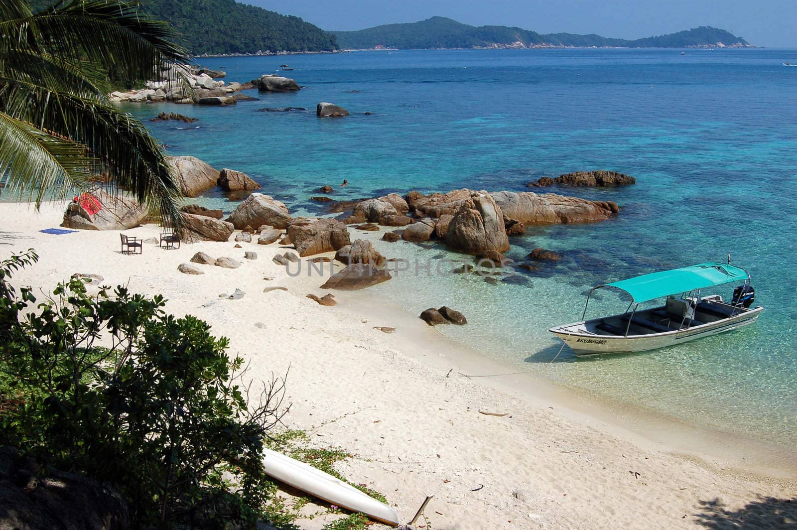 Boat on the blue sea - Perhentian, Malaysia