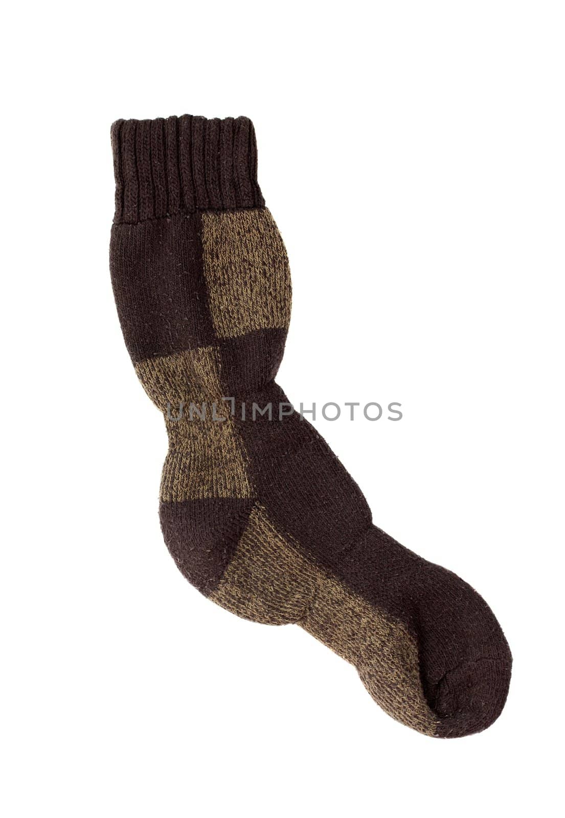 Warm sock isolated on white background