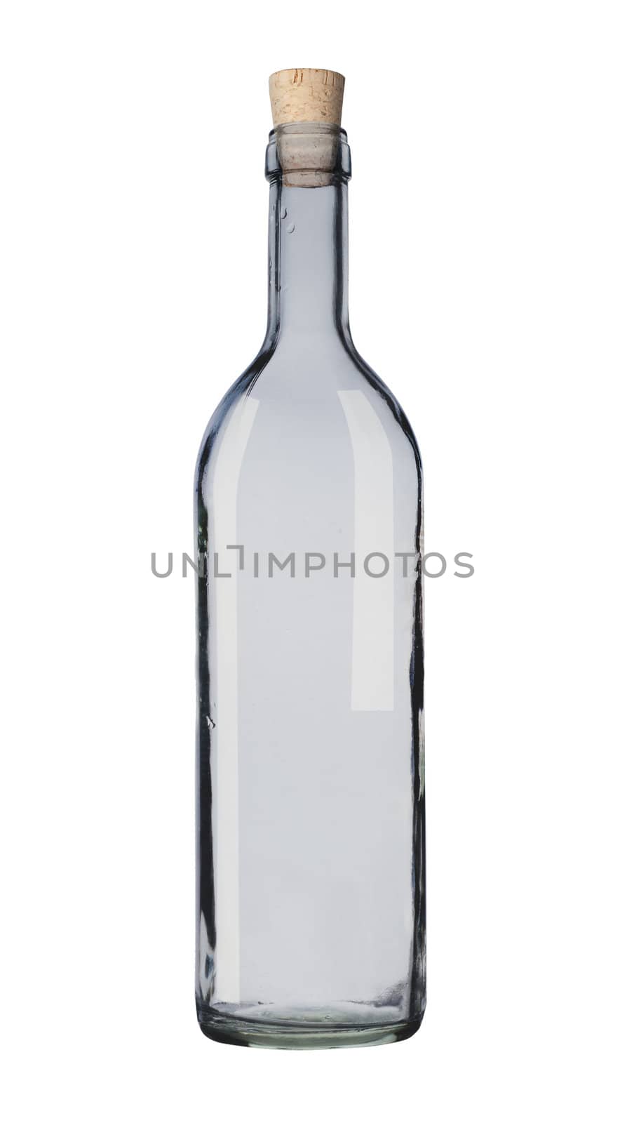 Empty bottle isolated, white background, clipping path.