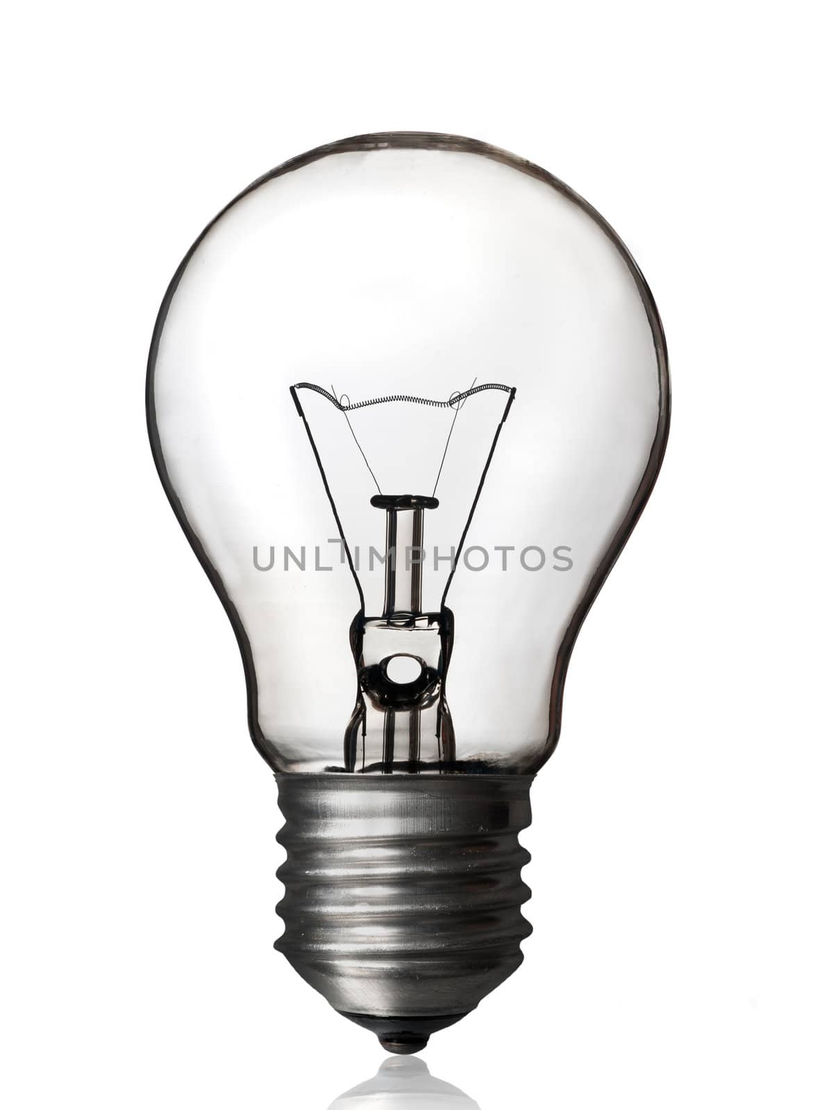 Light bulb isolated white background, clipping path.