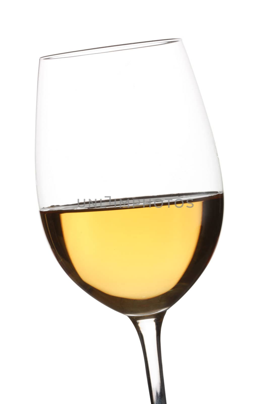 White wine glass isolated over white background