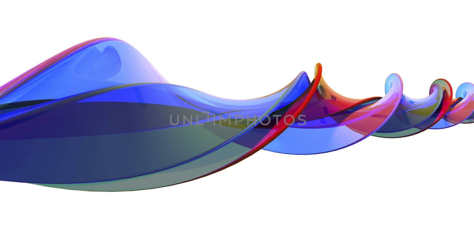 Colorful abstract waves isolated on white