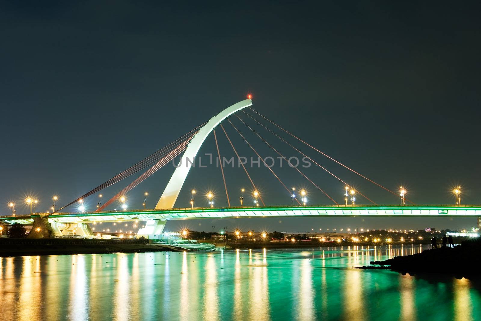 It is a beautiful and colorful bridge.