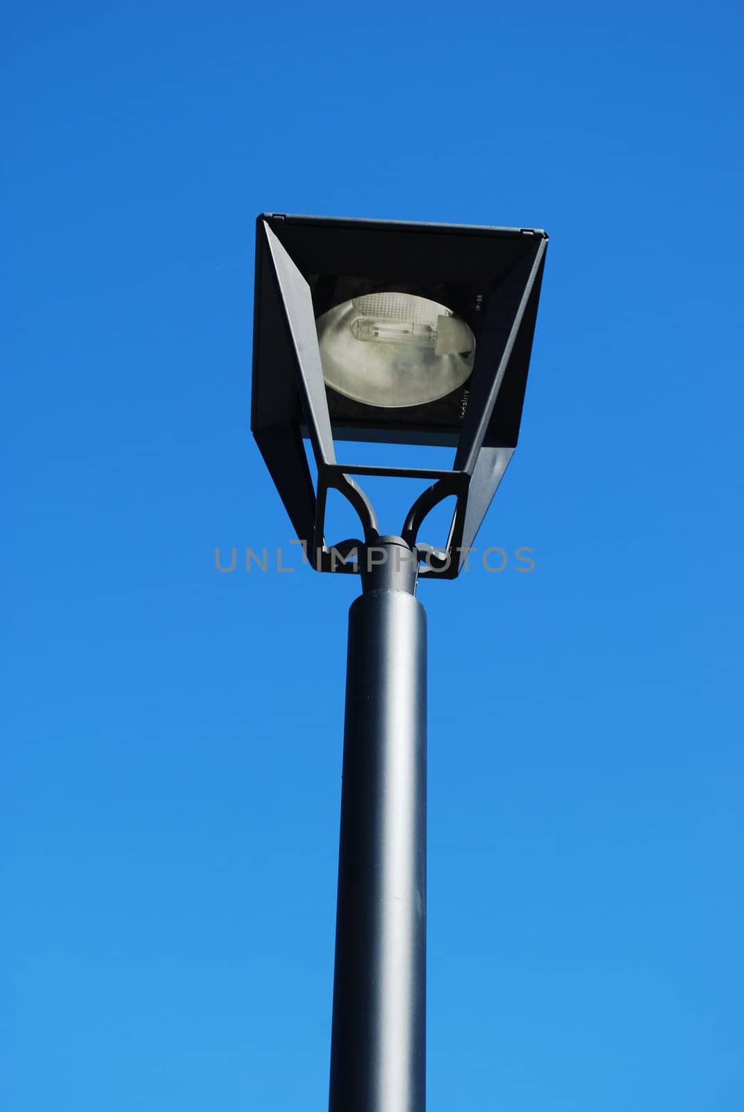 modern street lamp with blue sky background