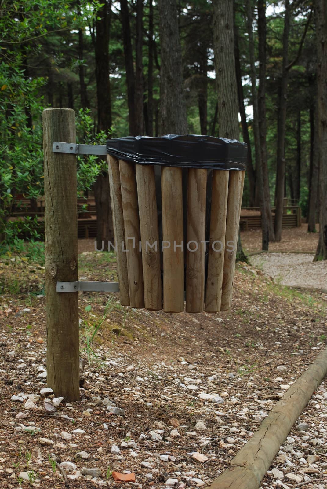 wooden bin on a magical park