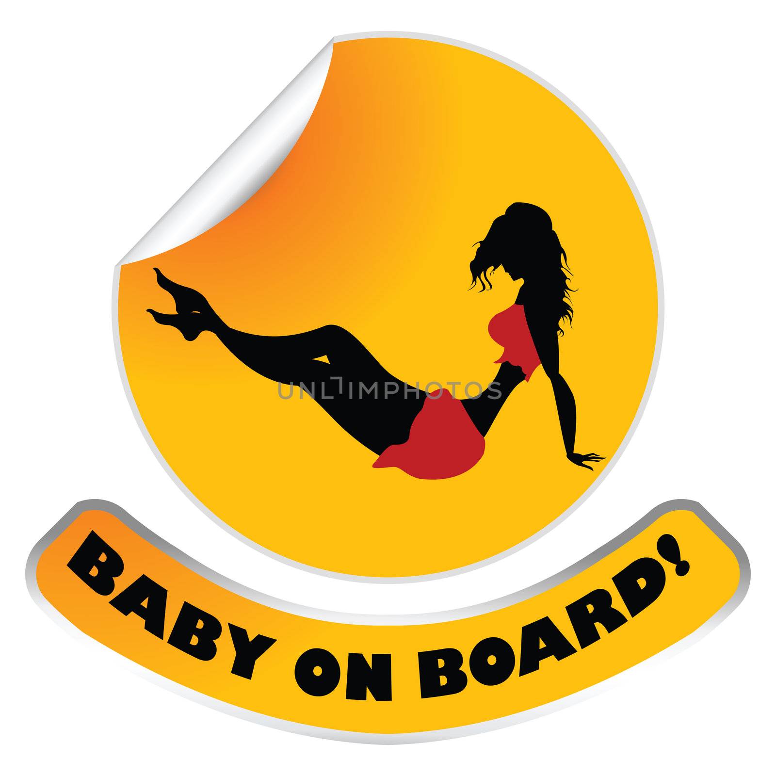 Window sticker with baby (ironic) on board