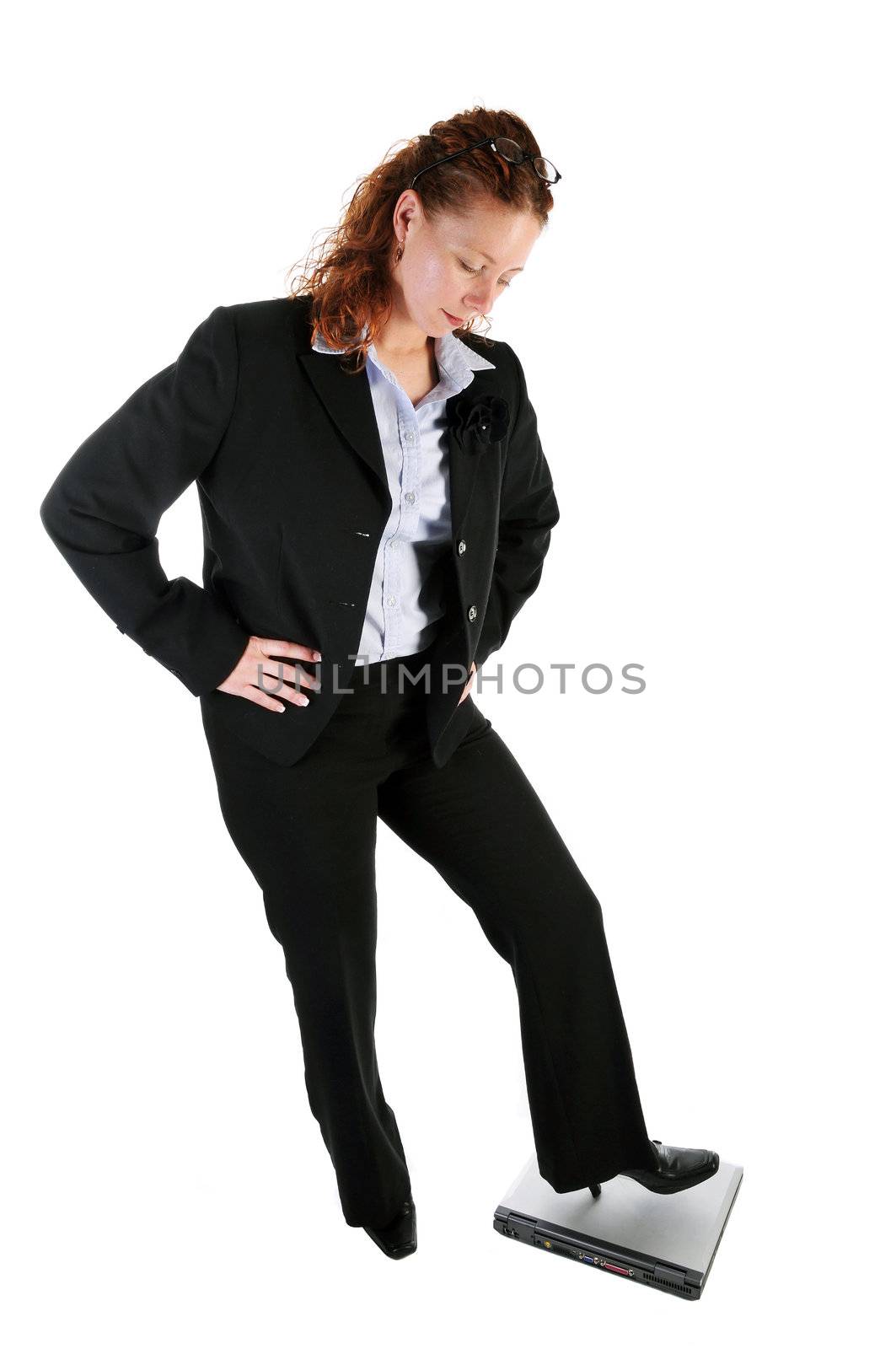 business woman with glasses