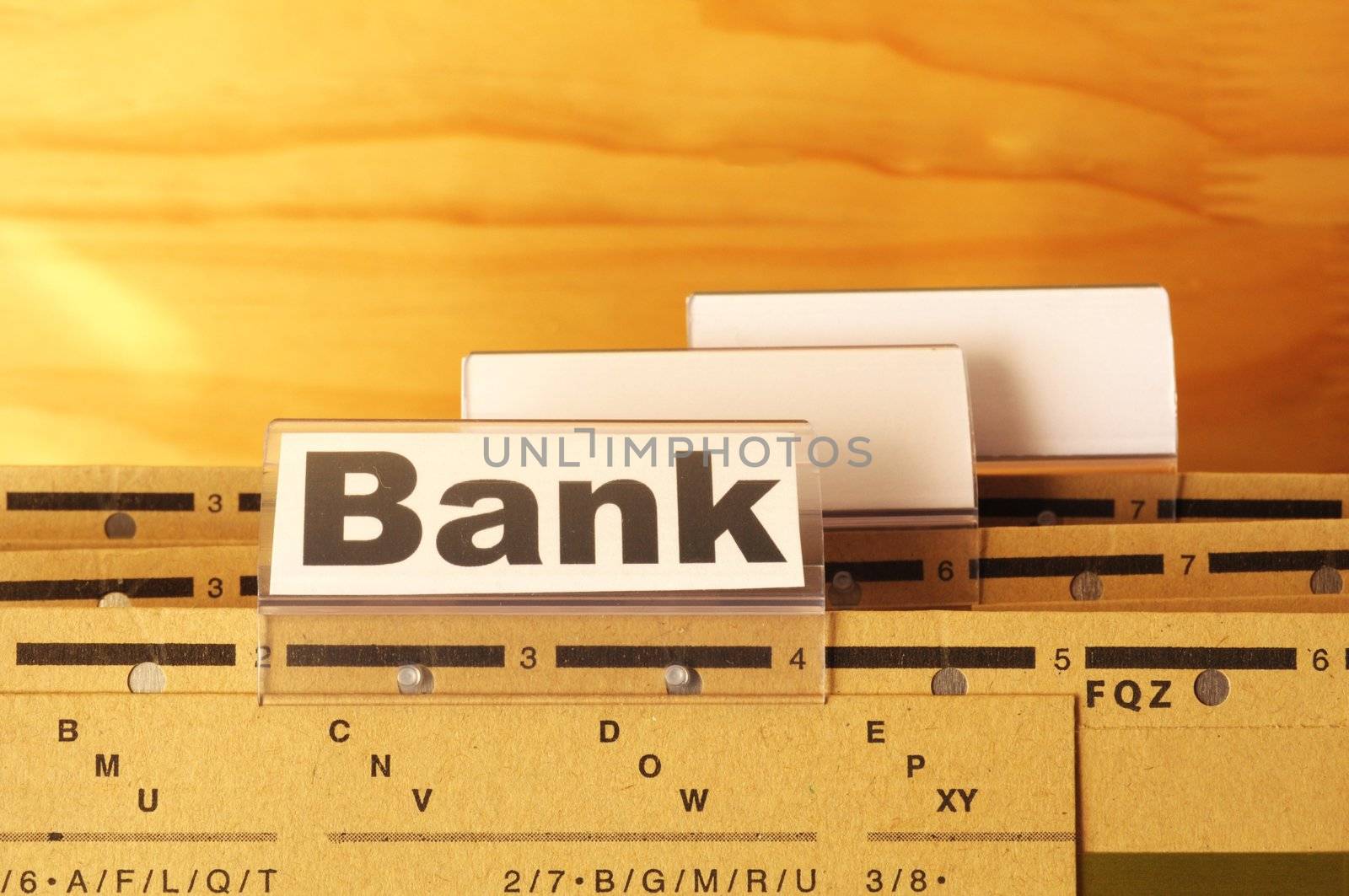 bank or banking word on tab folder showing finance or financial success concept