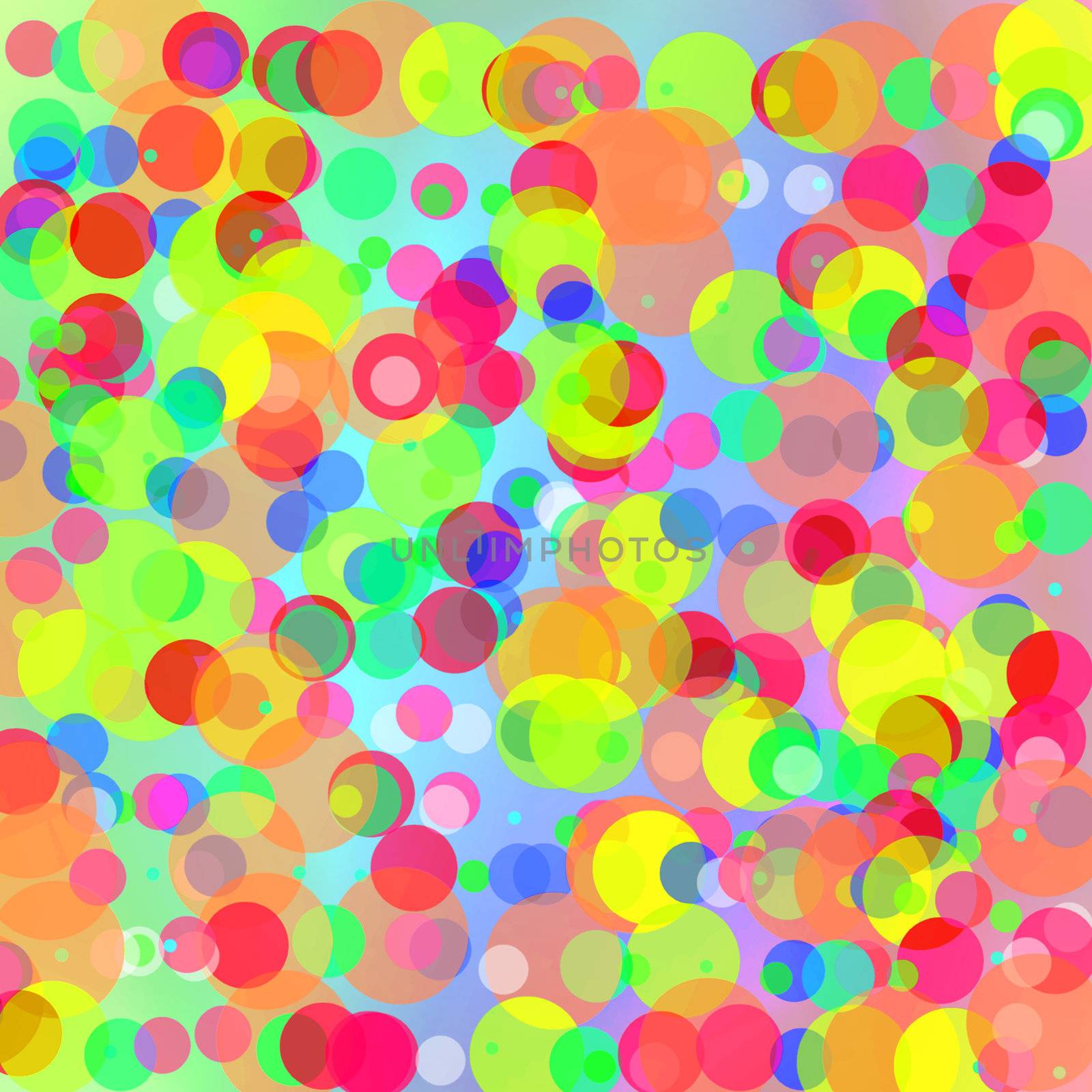 abstract background or wallpaper made up of multi coloured spots