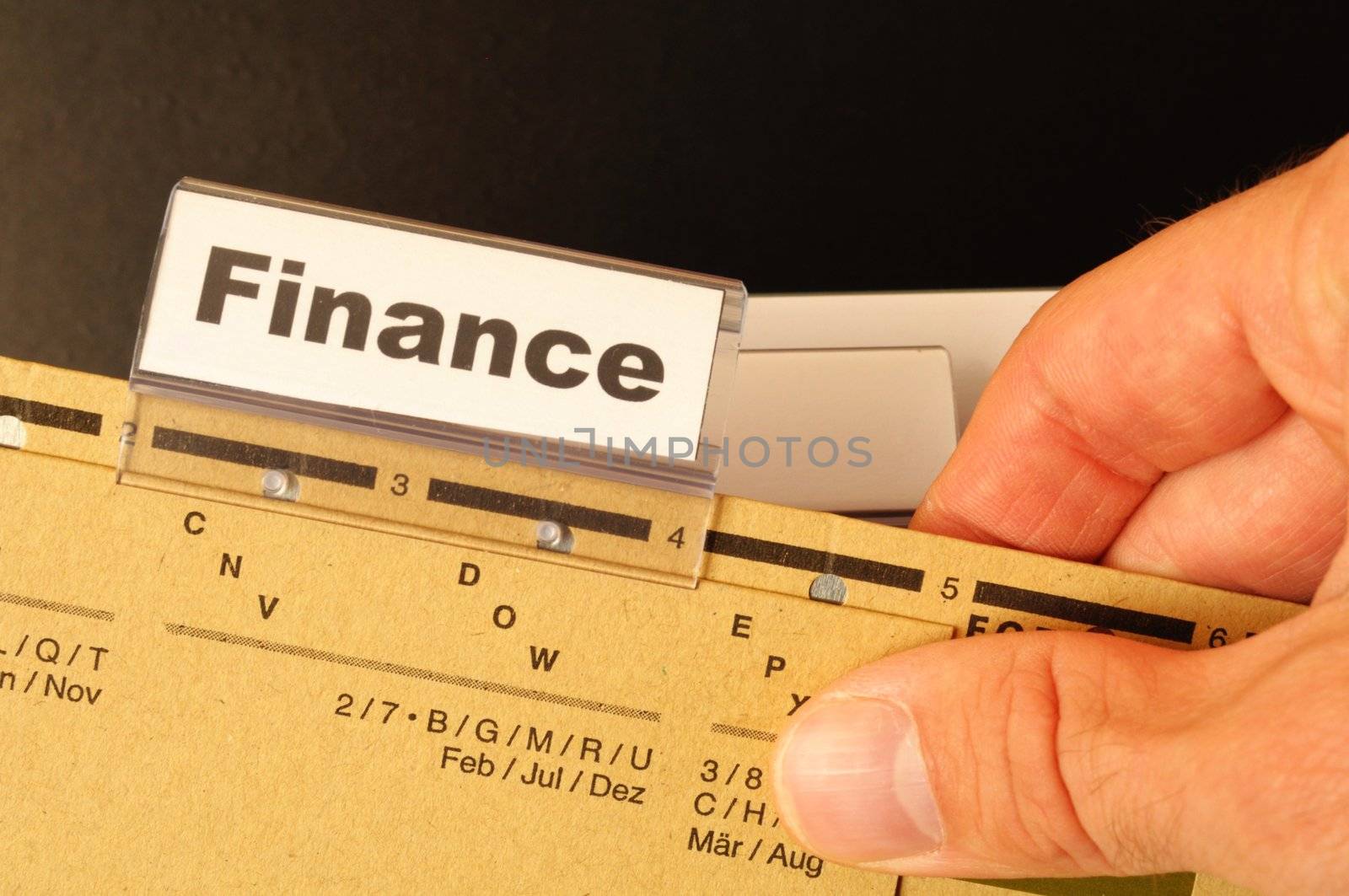 finance on business office folder showing financial success concept