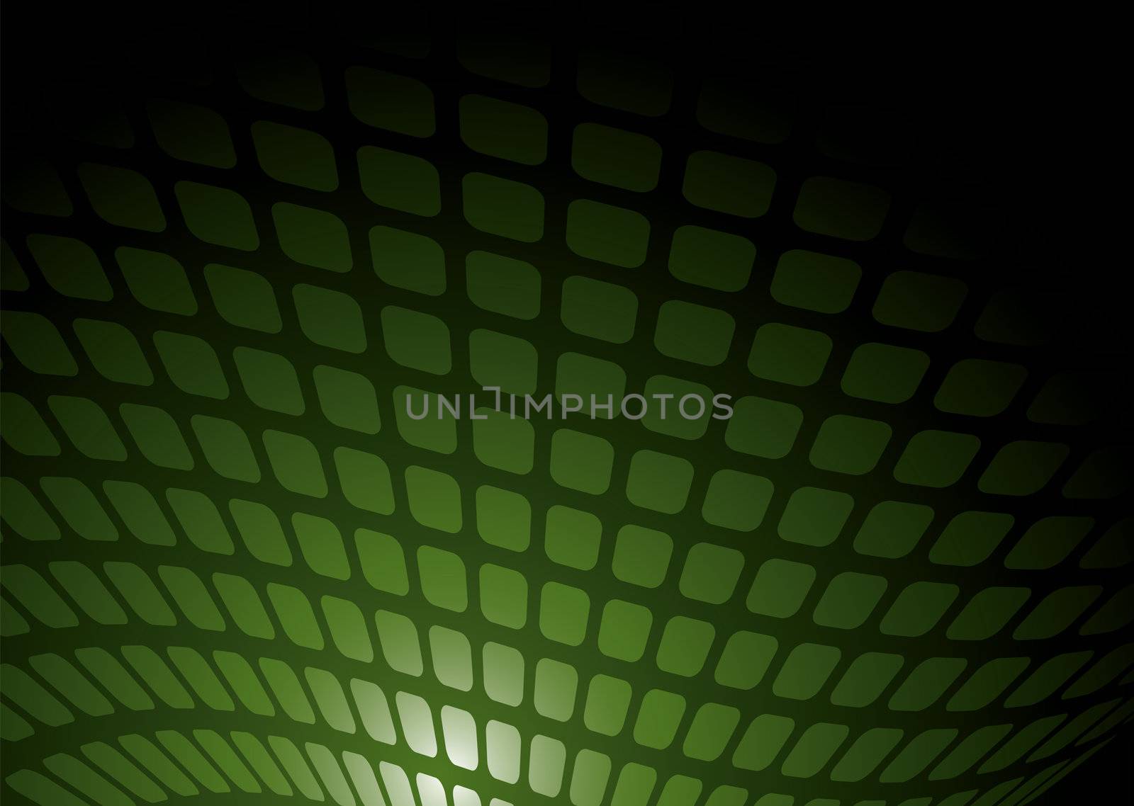 Abstract green and black background with wave pattern