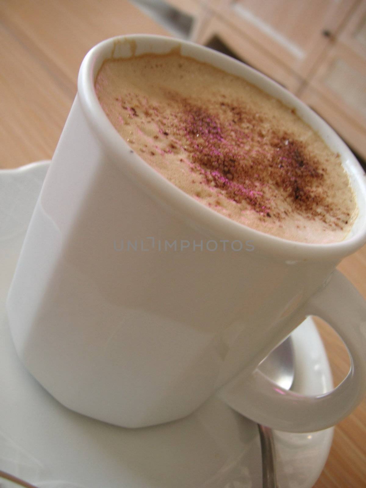 cappucino coffee in a white cup