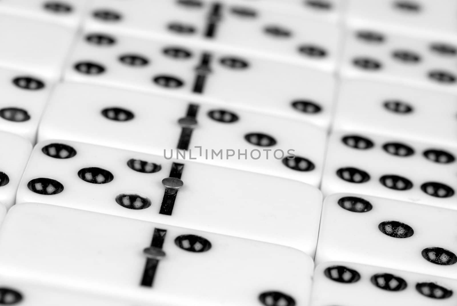 Full frame domino background with selective focus