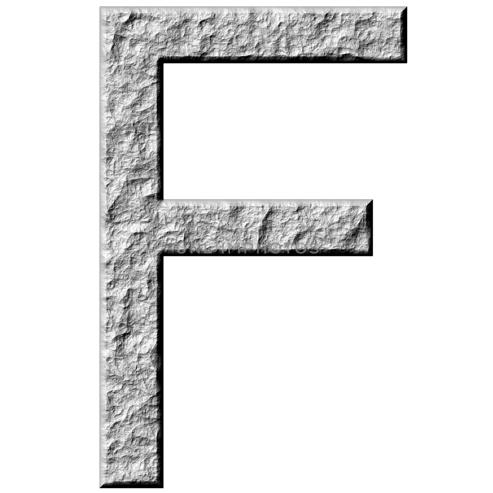 3D Stone Letter F by Georgios