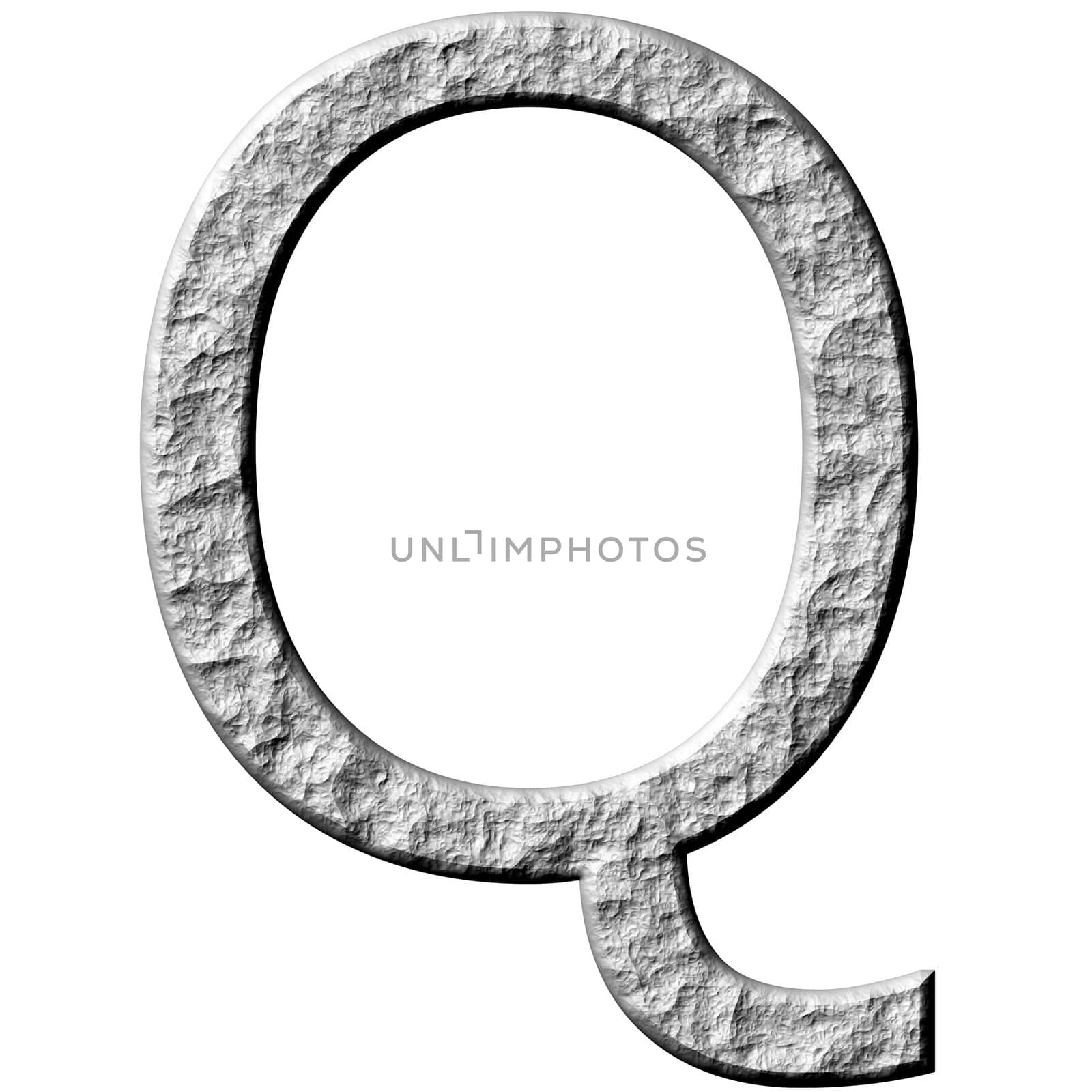 3D Stone Letter Q by Georgios