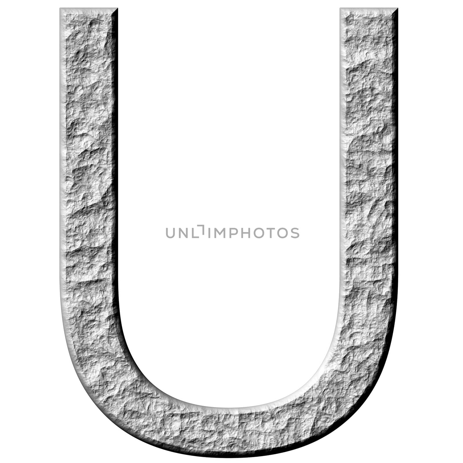 3D Stone Letter U by Georgios