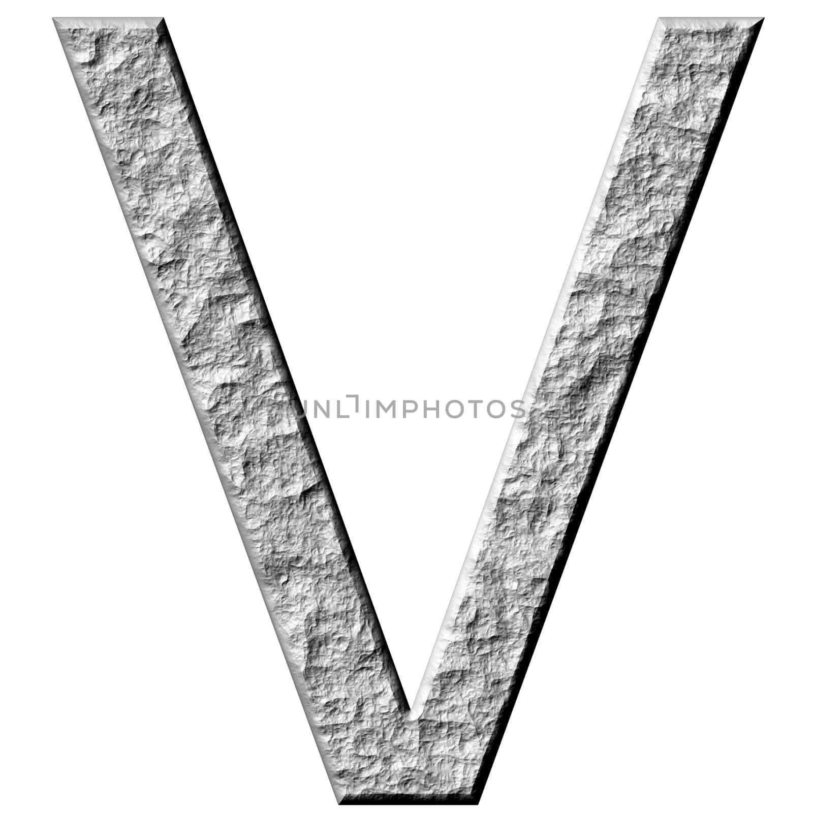 3D Stone Letter V by Georgios