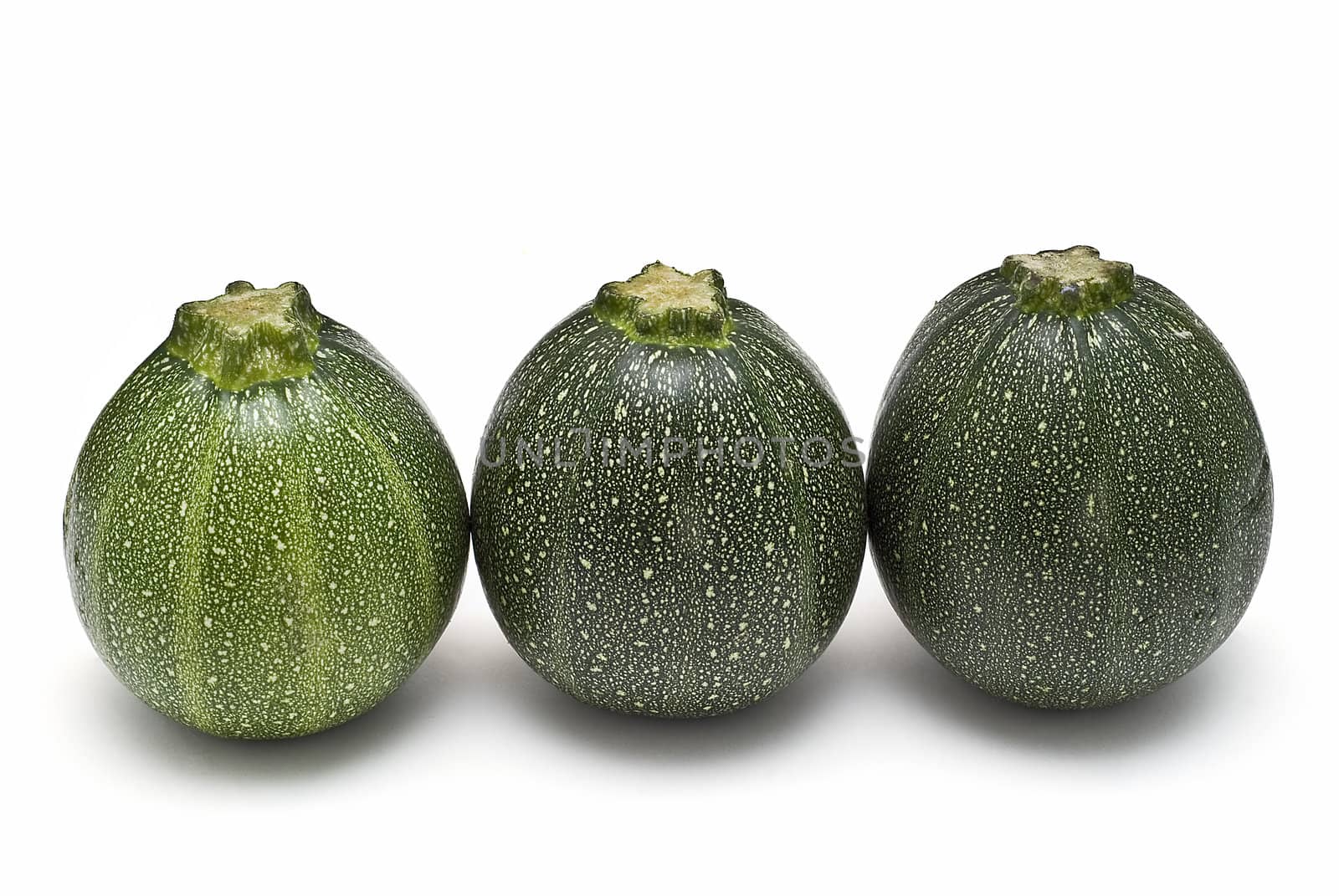 Round zucchini isolated on a white background.