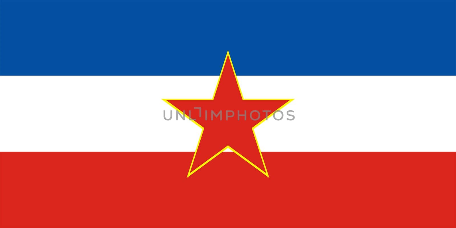This is Yugoslavia flag illustration computer generated.
